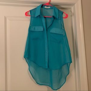 Button down sheer top
